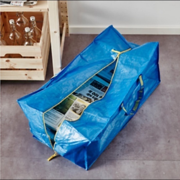 NEW IKEA Large Frakta Plastic Shopping Recycle Tote XL Blogger Favorite Tarp - Picture 4 of 7